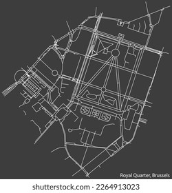 Street roads map of the ROYAL QUARTER (QUARTIER ROYAL, KONINGSWIJK), BRUSSELS