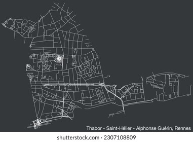 Street roads map of the THABOR - SAINT-HÉLIER - ALPHONSE GUÉRIN QUARTER, RENNES