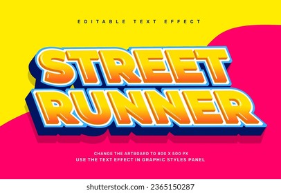 Street Runner editable text effect template