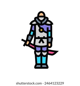 street samurai cyberpunk color icon vector. street samurai cyberpunk sign. isolated symbol illustration