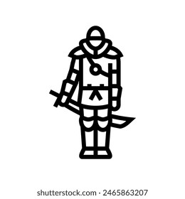 street samurai cyberpunk line icon vector. street samurai cyberpunk sign. isolated contour symbol black illustration