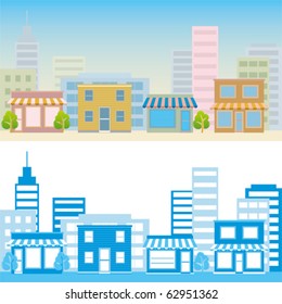 Street scene. Illustration vector.
