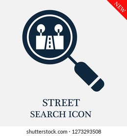 Street search icon. Editable Street search icon for web or mobile.