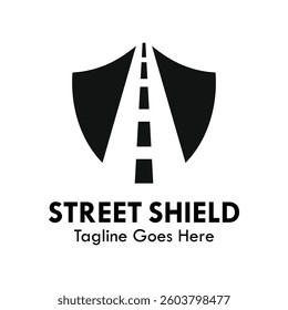 Street shield design logo template illustration