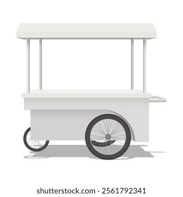 Street shop cart stainless mock up isolated graphic illustration have blank space for place the products presentation on countertop. Small business and street food concept.