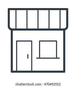 Street Shop Colored Vector Icon 