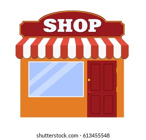street shop. flat icon. vector illustration