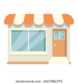 Street shop icon cartoon vector. Market sale. Cafe facade exterior