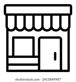 Street shop icon outline vector. Center retail. Adult family market