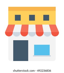 Street Shop Vector Icon 