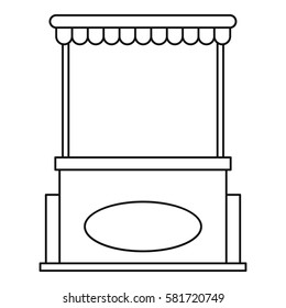 Street shopping counter with tent icon. Outline illustration of street shopping counter with tent vector icon for web