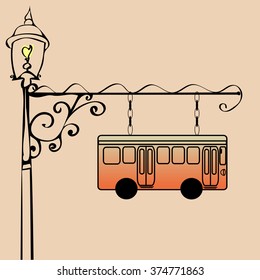 Street sign bus stop