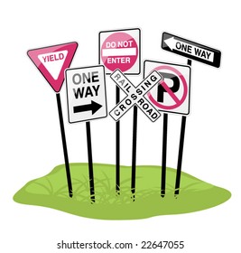 Street Sign Cluster