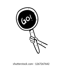 street sign doodle  go icon vector drawing