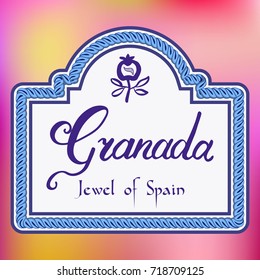 Street sign of Granada Spain vector illustration EPS10