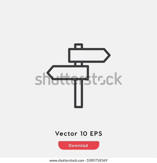 Street sign icon vector, arrow symbol.\
Modern flat vector illustration for web and mobile\
app