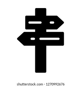 Street Sign Icon Vector Illustration in Glyph Style for Any Purpose