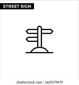 Street Sign line icon and solid vector sign, linear outline logo design illustration on white backround