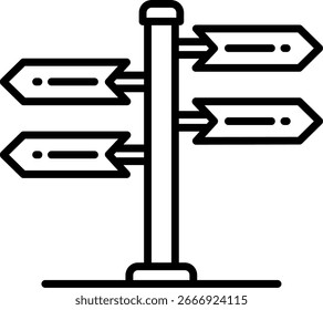 Street sign Line vector Icon Design