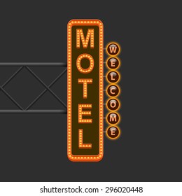 street sign of the motel. Vector illustration