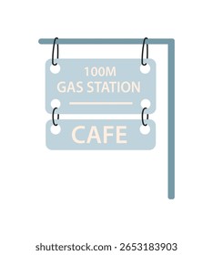 Street Sign on metal poles vector illustration set. Street signboards. Isolated empty roadside signposts to notice information guide.