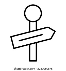 street sign outline icon isolate on white background