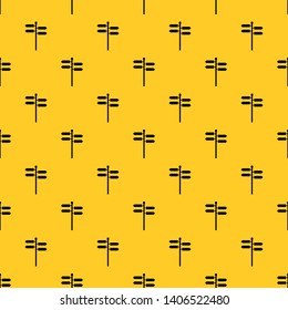 Street sign pattern seamless vector repeat geometric yellow for any design