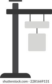 Street Sign Pole Vector Flat Illustration