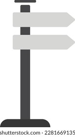 Street Sign Pole Vector Flat Illustration
