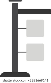 Street Sign Pole Vektor Flat Illustration