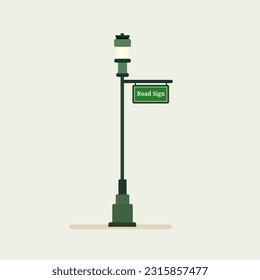 Street sign post vector illustration.Road sign pole isolated background