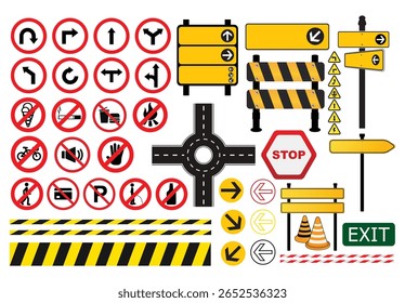 street sign road mark traffic sign vector illustration.