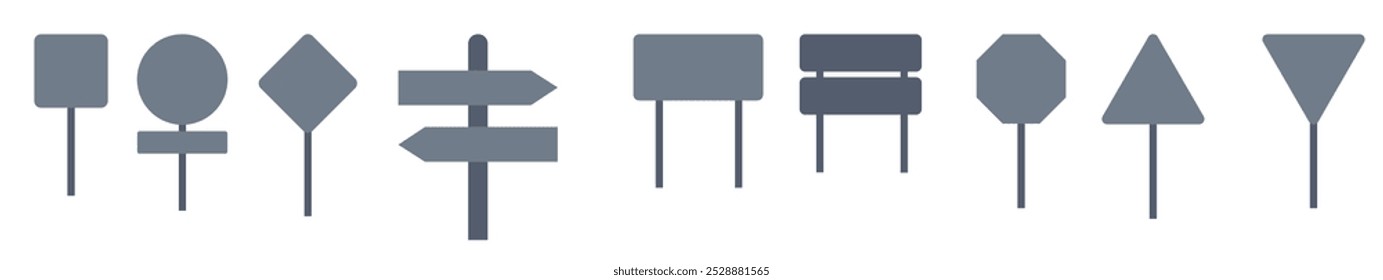 street sign vector art image set.