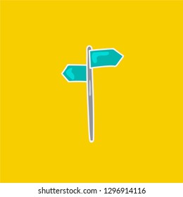 street sign vector. hand drawn icon. direction illustration. editable stroke.