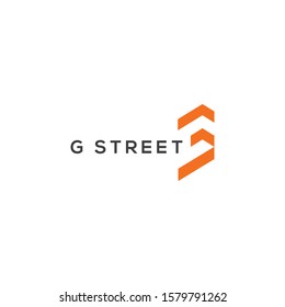 Street sign vector logo. Street sign icon. G letter emlem. G letter logo. Vector