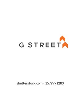 Street sign vector logo. Street sign icon. G letter emlem. G letter logo. Vector
