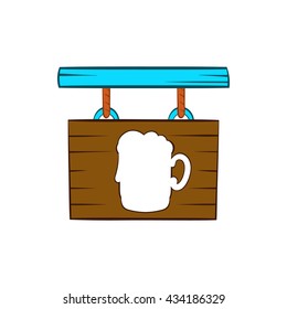 Street signboard of pub icon, cartoon style