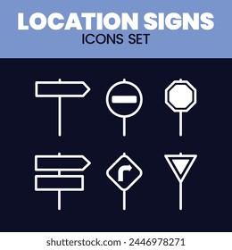 Street Signs Icon Sets Vector Illustration GPS Map Street Signs Icon sets Vector Street Signs Icons Vector