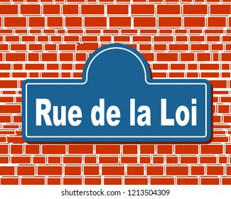 Street signs with an inscription in French principal road of Brussels, Belgium
