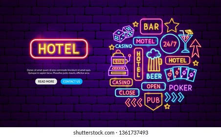 Street Signs Neon Banner Design. Vector Illustration of Bar Promotion.