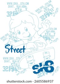 Street Skateboarding Cartoon Graphic nice