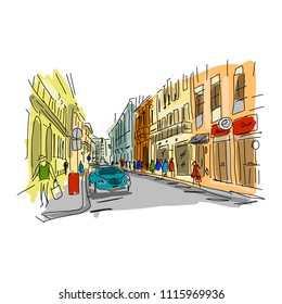 Street, sketch for your design