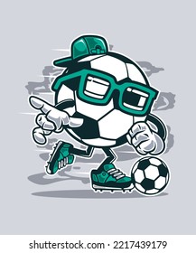 Street Soccer. Flat Cartoon Style Suitable for Landing Web Pages, Banners, Flyers, Stickers, Cards