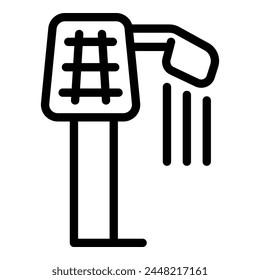 Street solar panel light icon outline vector. Eco city. Wind panel grid