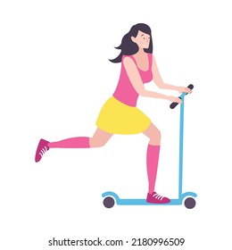 Street sport people flat composition with isolated doodle character of person performing exercise vector illustration