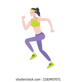 Street sport people flat composition with isolated doodle character of person performing exercise vector illustration