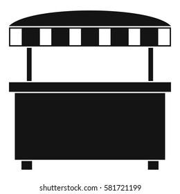 Street stall with awning icon. Simple illustration of street stall with awning vector icon for web