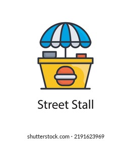 Street Stall vector filled outline Icon Design illustration. Miscellaneous Symbol on White background EPS 10 File