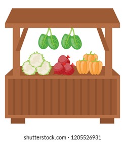 
A street stall with vegetables, vegetable stall 
