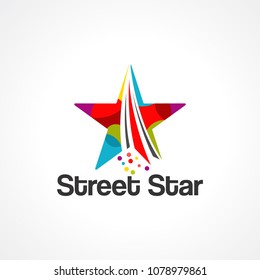 street star logo vector, icon, and element for business